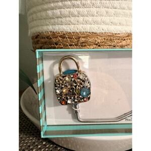 Spring Street Rhinestone Purse Hook Handbag Table Hanger Bag Holder Box
